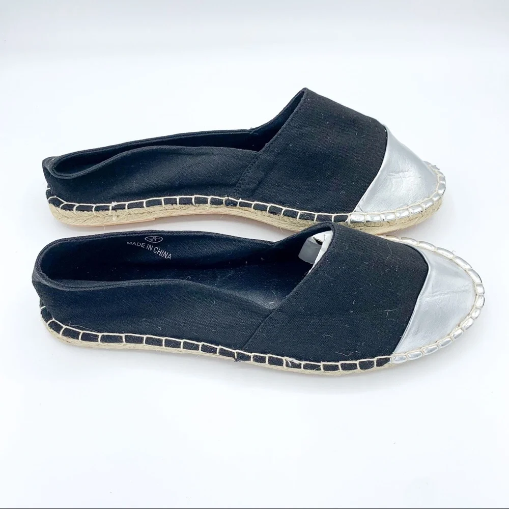 London Rebel for ASOS Black and Silver Espadrilles